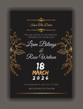 Elegant Black & Gold Wedding Invitation