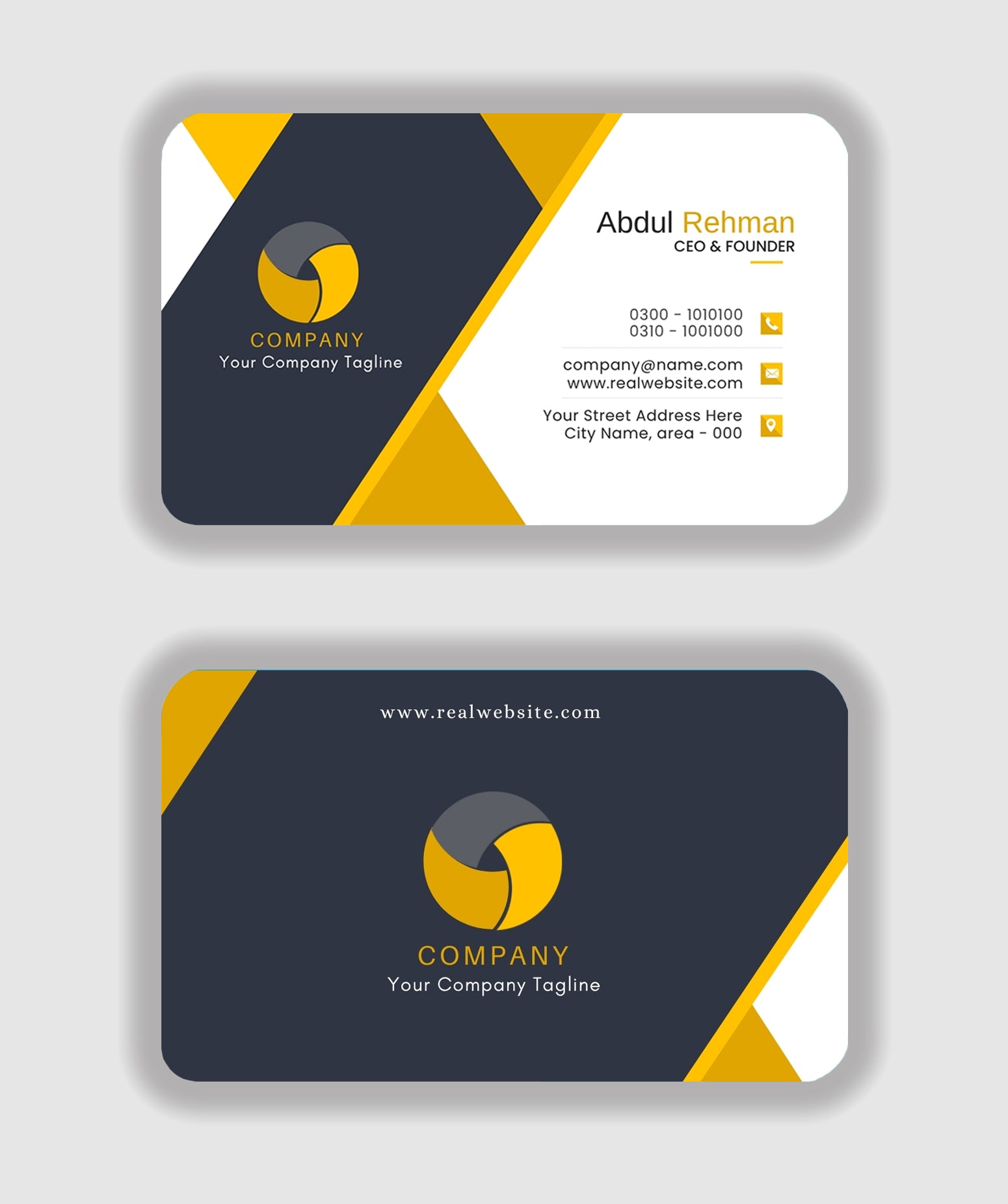 Minimalist Geometric Business Card