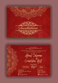 Traditional Red & Gold Wedding Invitation