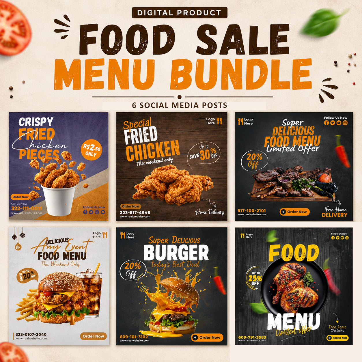 Food Sale Menu Bundle